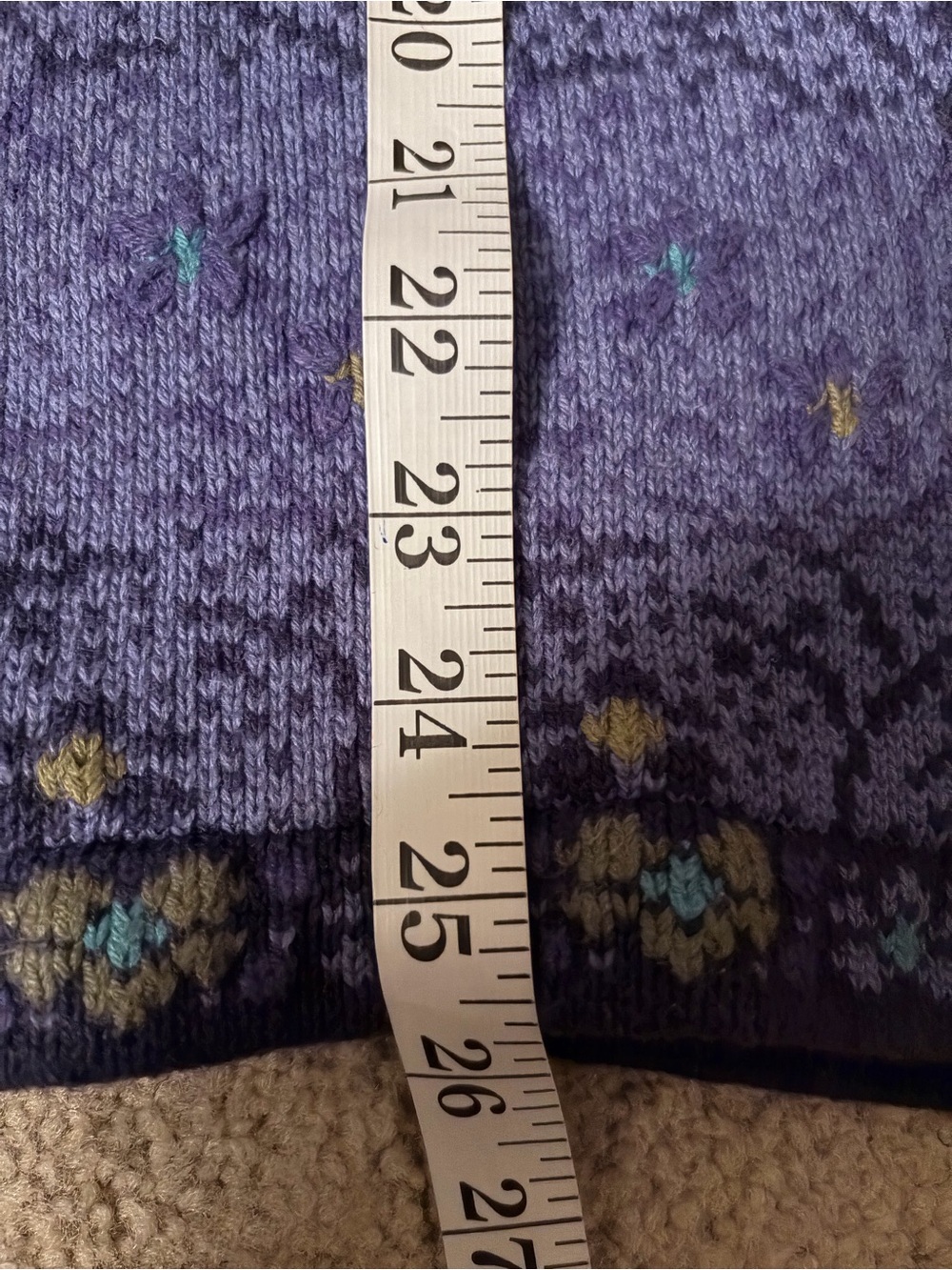 Norm Thompson Sweater Cardigan Floral Purple y2k 2000s Nordic Cottage Core Sz xl - Picture 11 of 11